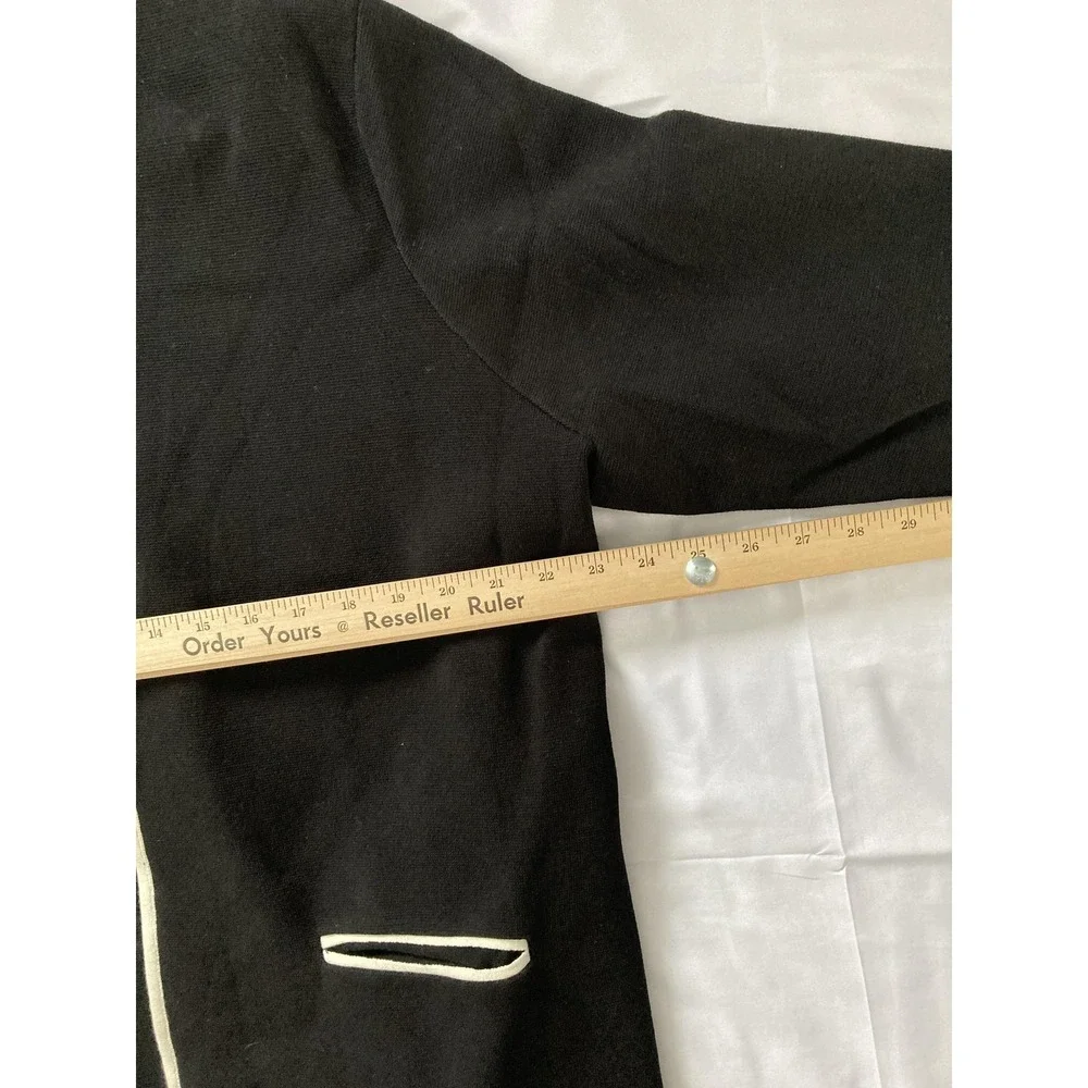 Coldwater Creek Cardigan Sweater Women 2X Black Open Front Trim Pockets Knit‎